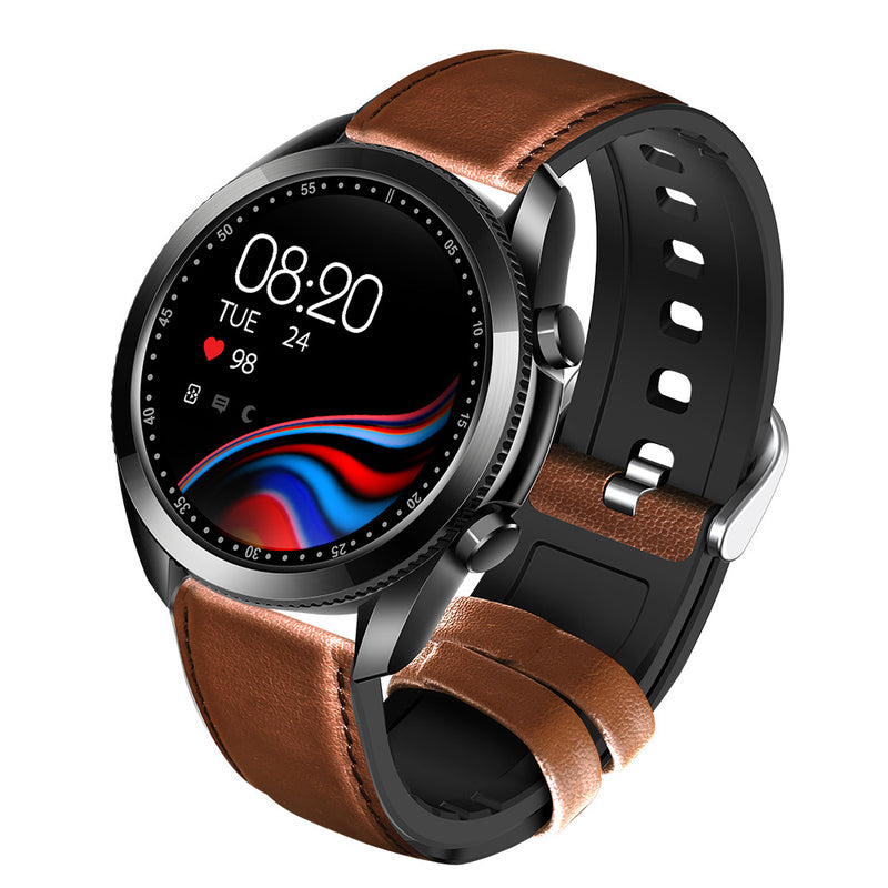 Relógio UM90 com chamada, medidor de frequência cardíaca, pedômetro e tela grande de metal com Bluetooth.
