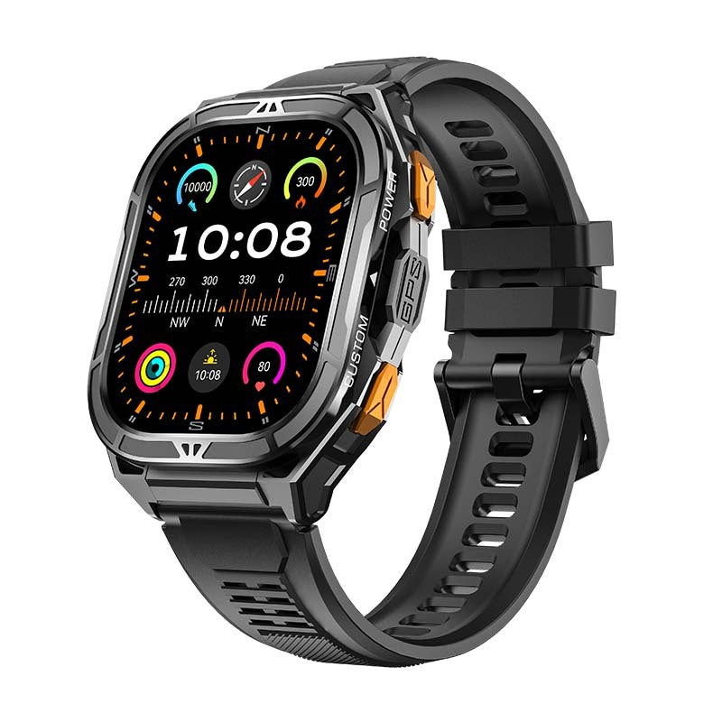 Relógio inteligente X5 com chamadas Bluetooth, tela AMOLED e GPS